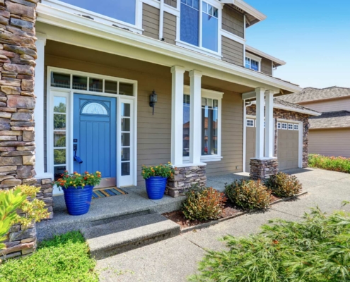 front door & porch of a home